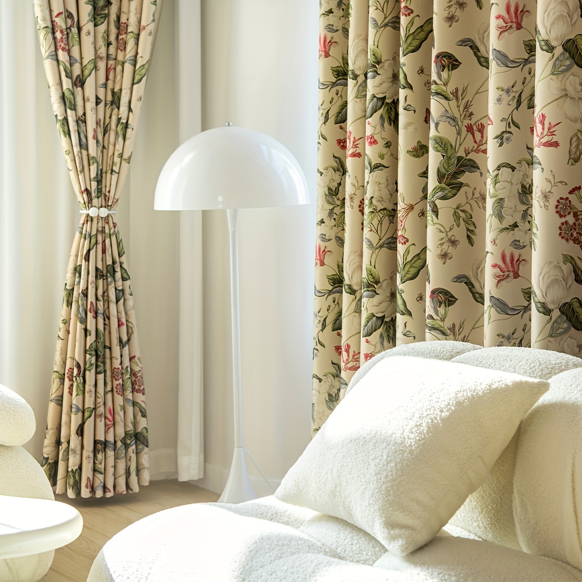 Image of 1pc Printed Hook Blackout Curtain