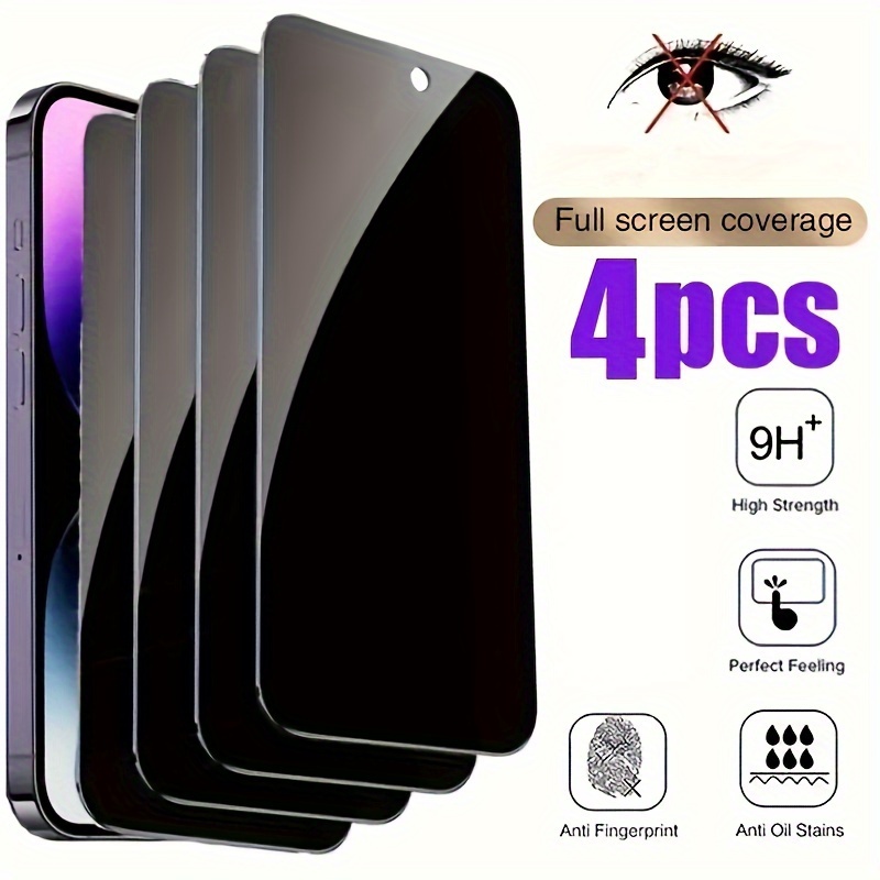 

[4pcs] Tempered Glass For Privacy Suitable For 15 14 13 12 11 Pro Max 12 13 Mini Privacy Screen Protector Suitable For X Xs Max Xr 7 8 6 6s Plus