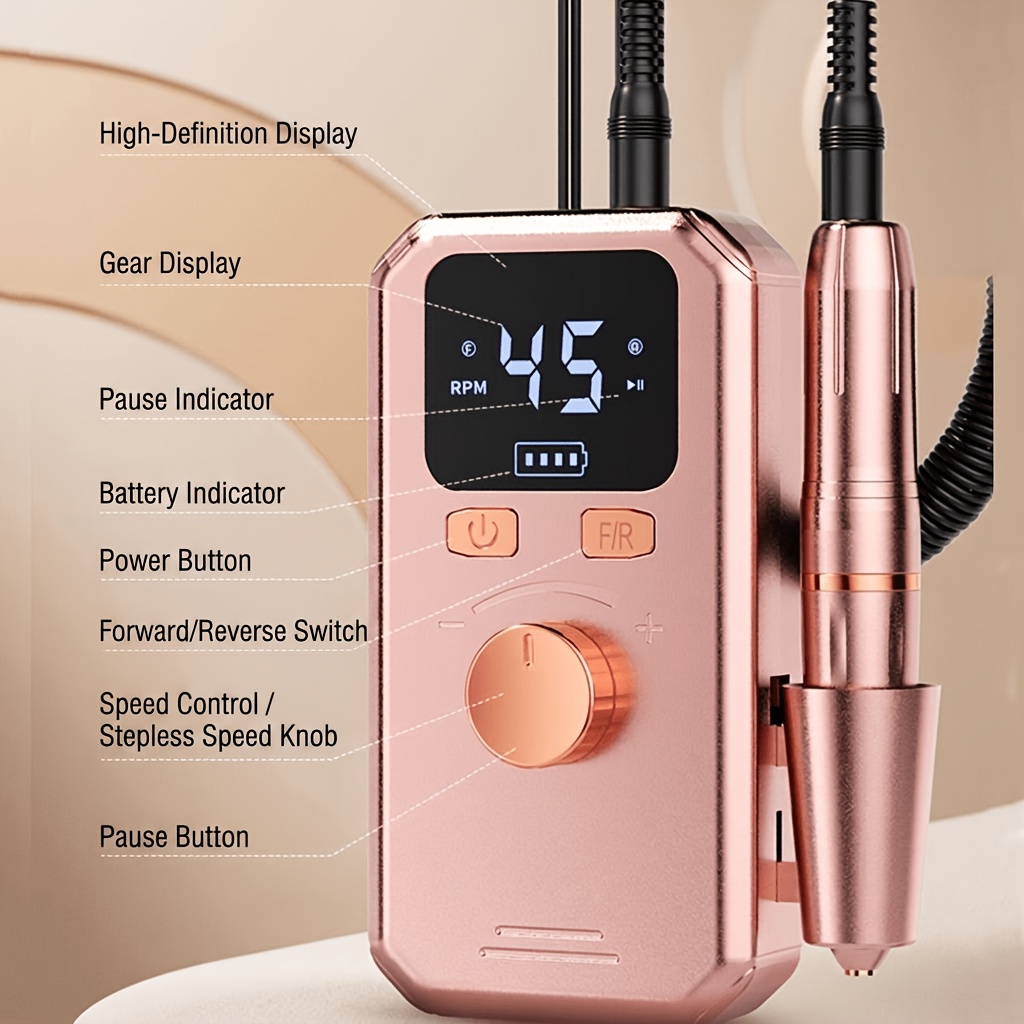 DENGXUN 2-in-1 Nail Drill & Nail Lamp with LED Display