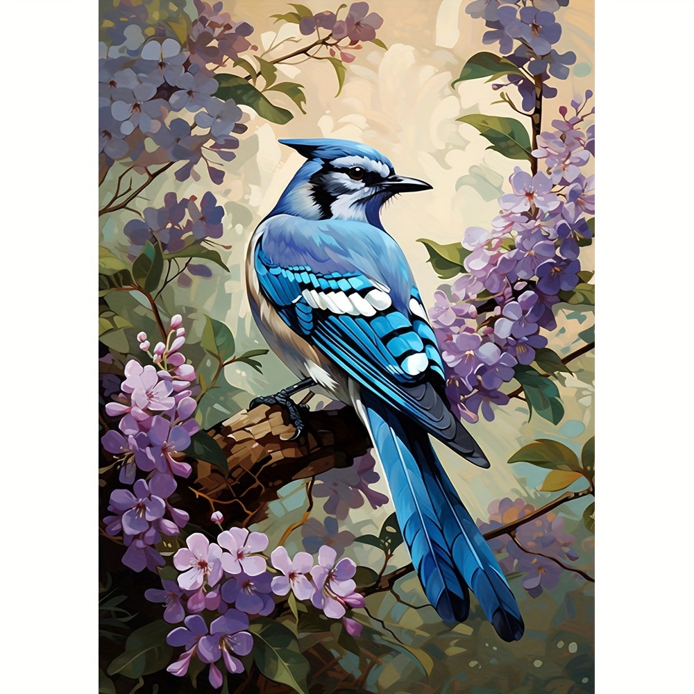 

1pc Large Size 30x40cm/11.8x15.7in Without Frame Diy 5d Artificial Diamond Art Painting The Blue Bird, Full Rhinestone Painting, Diamond Art Embroidery Kits, Handmade Home Room Office Decor Gift