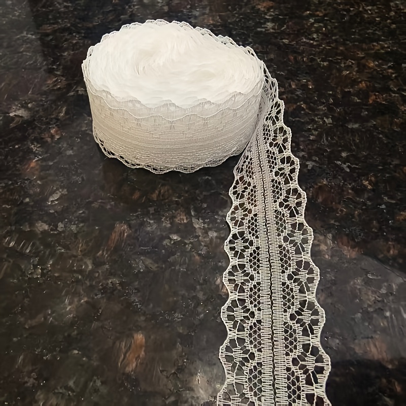 TEMU Bordura in pizzo non elastico da 3 cm larga, 10 iarde, per tessuti a , confezioni regalo, creazione di fiocchi, decorazioni per torte, progetti