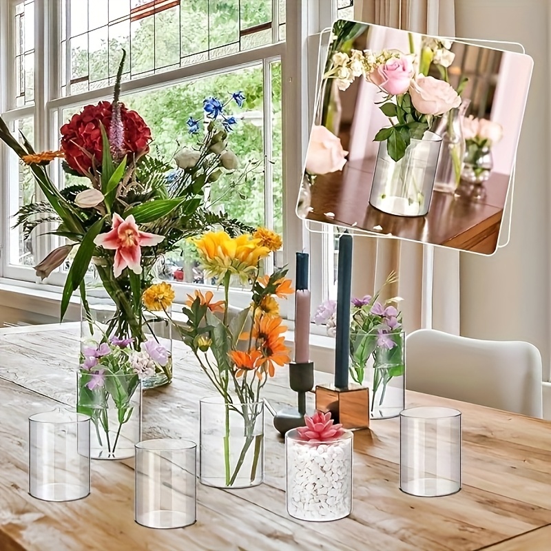 Set Di 4 Portacandele Antivento In Vetro Turchese, Stile Retrò, Altezza 7.5 Cm, Decorazione Da Tavolo Per Candele, Fai Da Te - 2