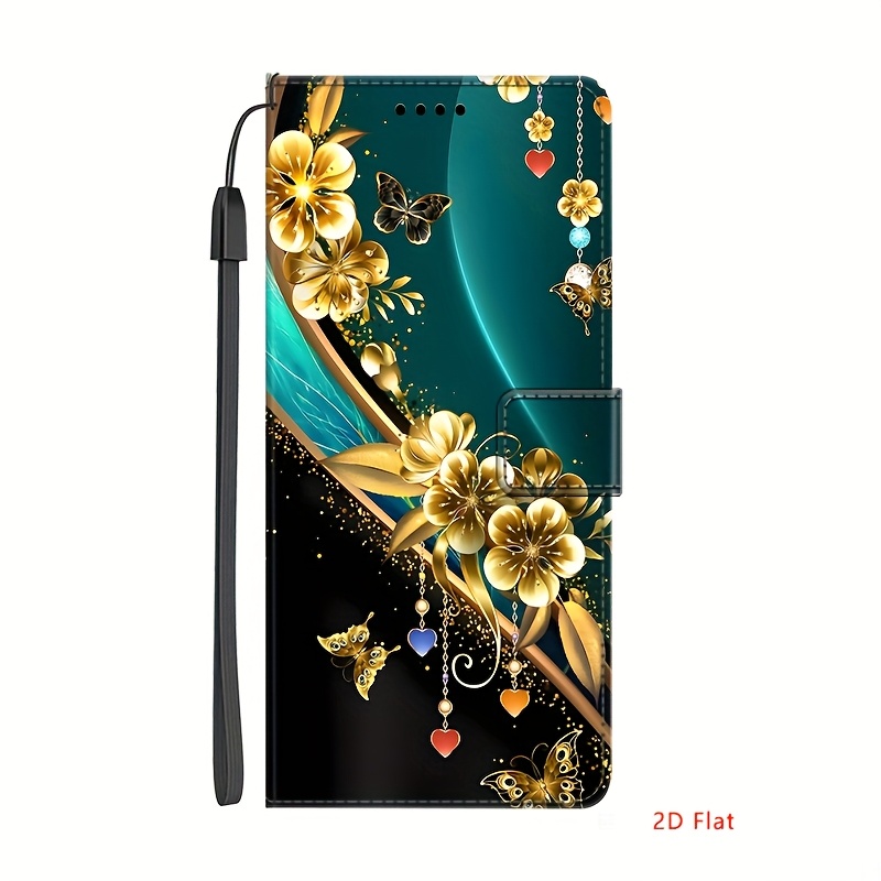 TEMU Sparkly Pattern Trendy Wallet-style Phone Case Made Of Synthetic Faux Leather For Iphone