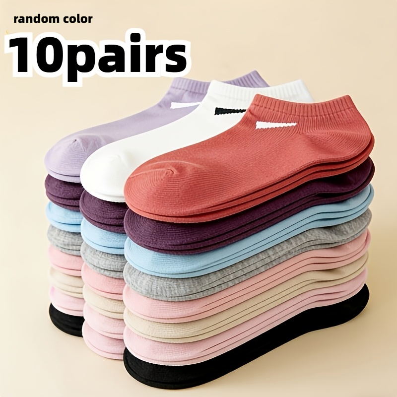 TEMU High-quality Random -pack Women's Elegant Ankle Socks - Breathable, Lightweight, And Invisible For Spring/summer Daily Casual Wear, Soft Tones