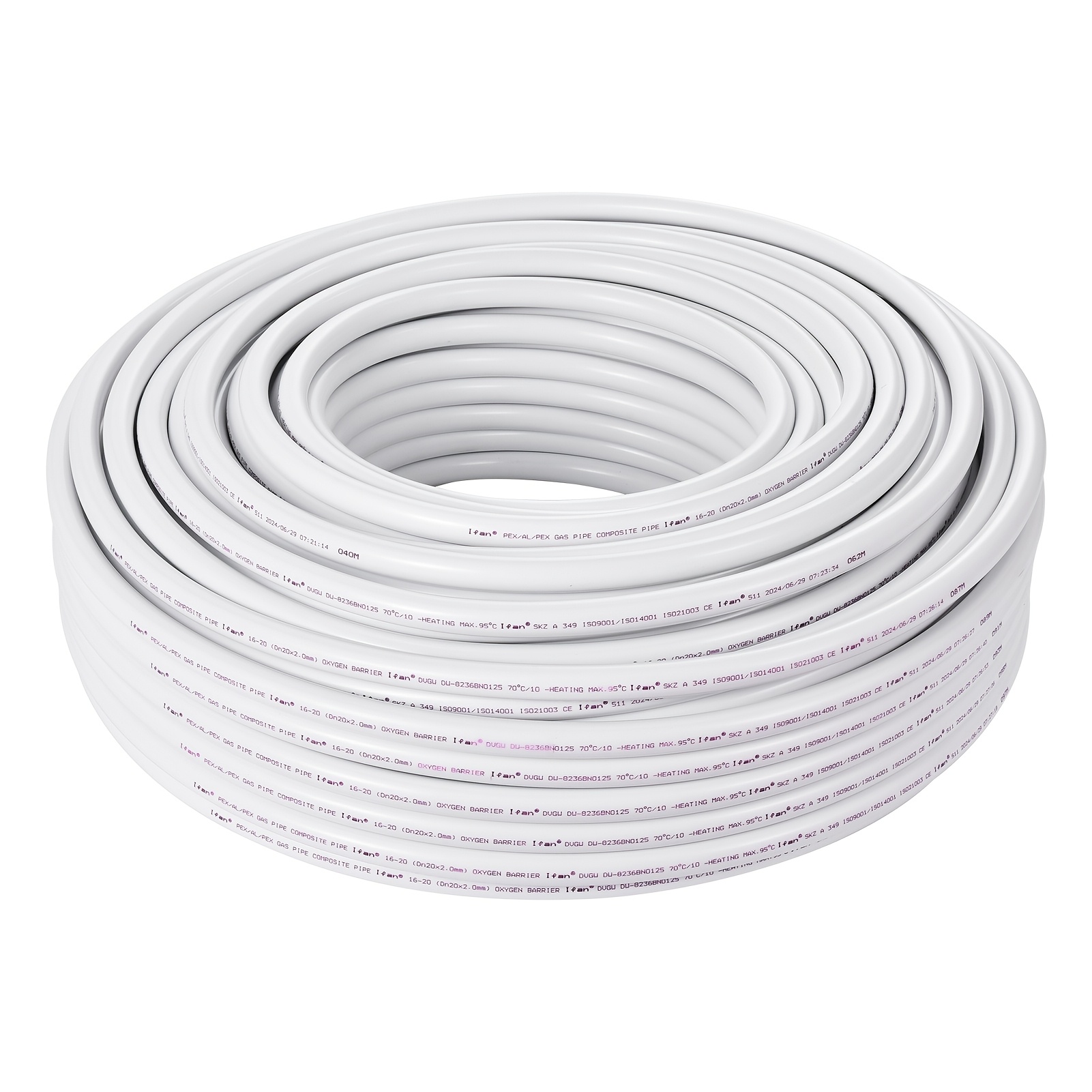White Pex-al-pex Multilayer Pipe 328ft, -40 To 95°c Heat Resistant Plumbing Tube, Flexible Aluminum Composite Pipe For Solar Water Heater, Radiator, Hot - Cold Water System