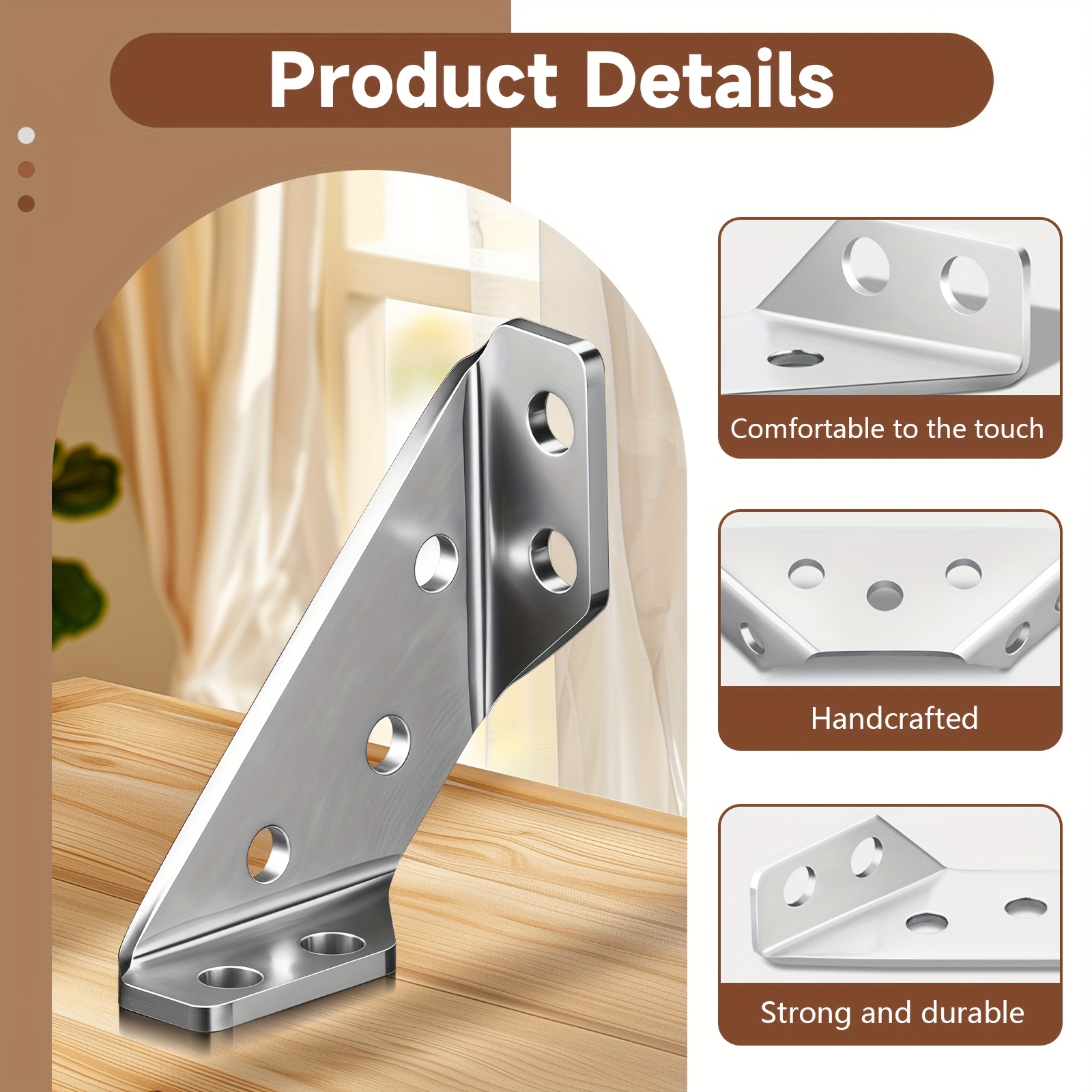 240 Heavy-duty Thickened Stainless Steel Corner Brackets, Sturdy... product image 7