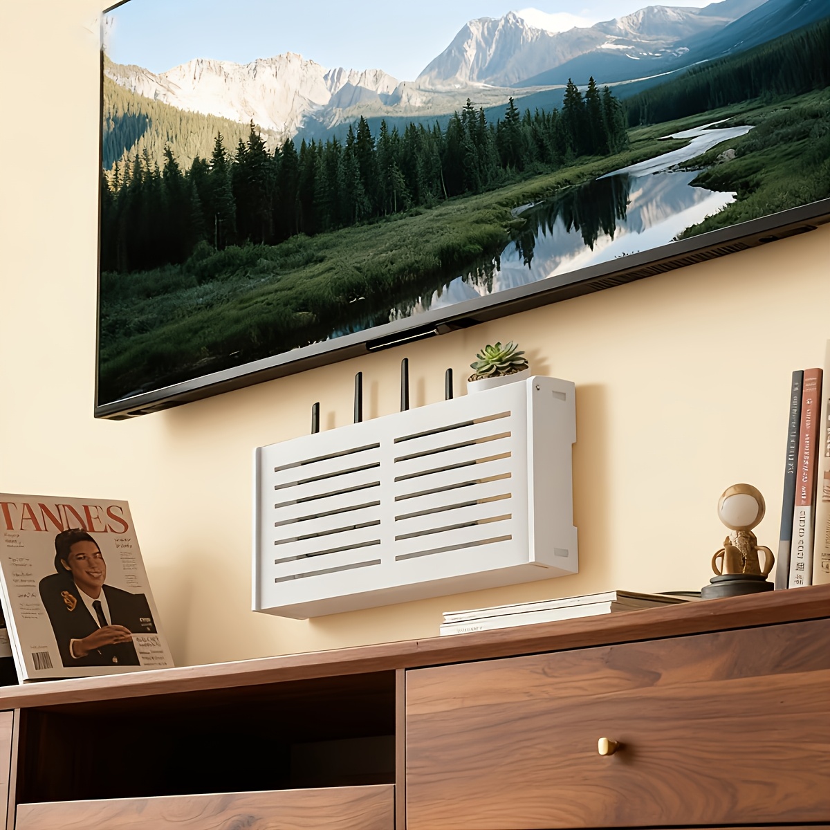 Wall-mounted Router Storage Shelf Suitable For Living Room Router And Set-top Box Storage, Utility Racks