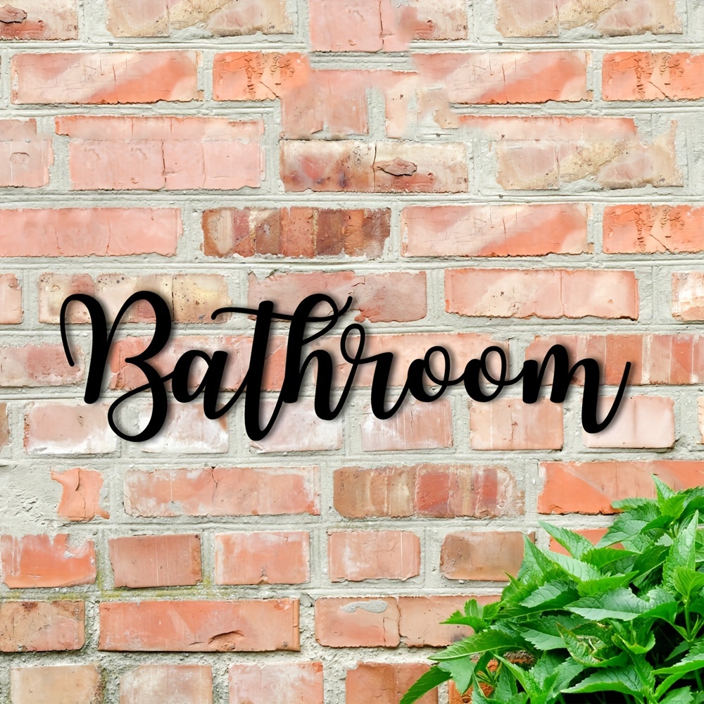 

Bathroom Signs Bathroom Decor Sign, Cursive Metal Wording Restroom Signs, Bathroom Decor Powder Room Spa Signs, Metal Artwork