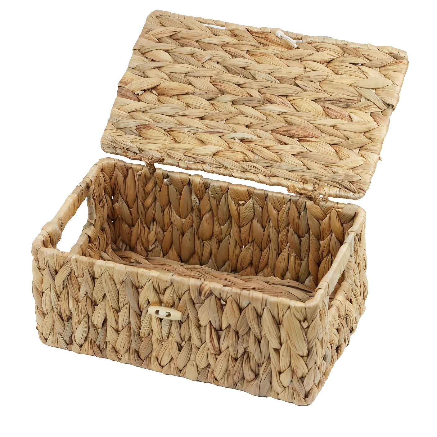 1pc Woven Basket For Storage Decorative Boxes Bins With Lids And Built-in Handles, Shelf Baskets