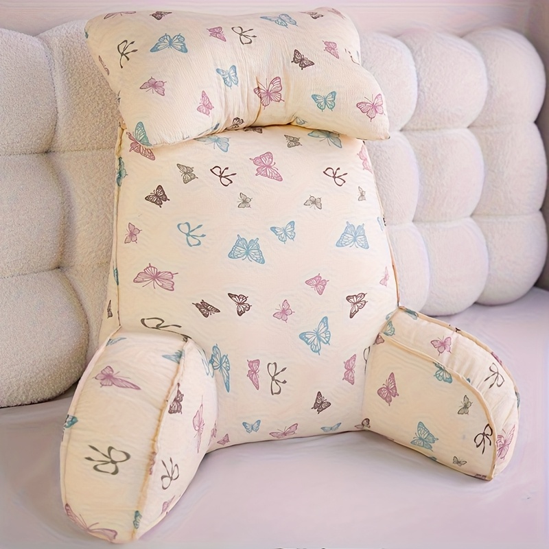 oversized soft lumbar support cushion tall backrest for bed couch office seat dorm room comfortable back support with plush fur pillows Product details 0