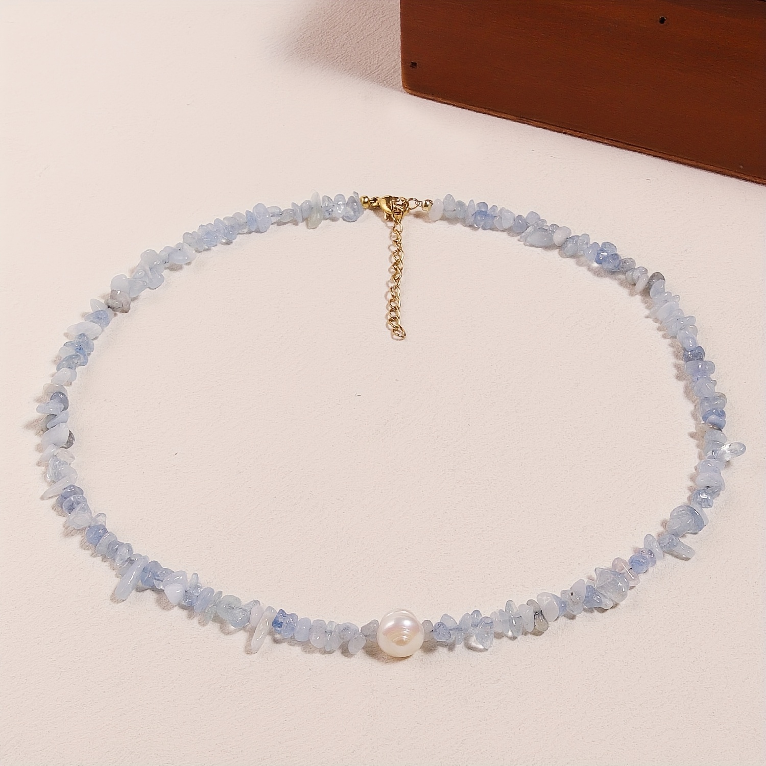 E-shop Damenmode Halskette - Natürlicher Unregelmäßiger Aquamarin, Handgefertigtes Design, Perfektes Geschenk für den