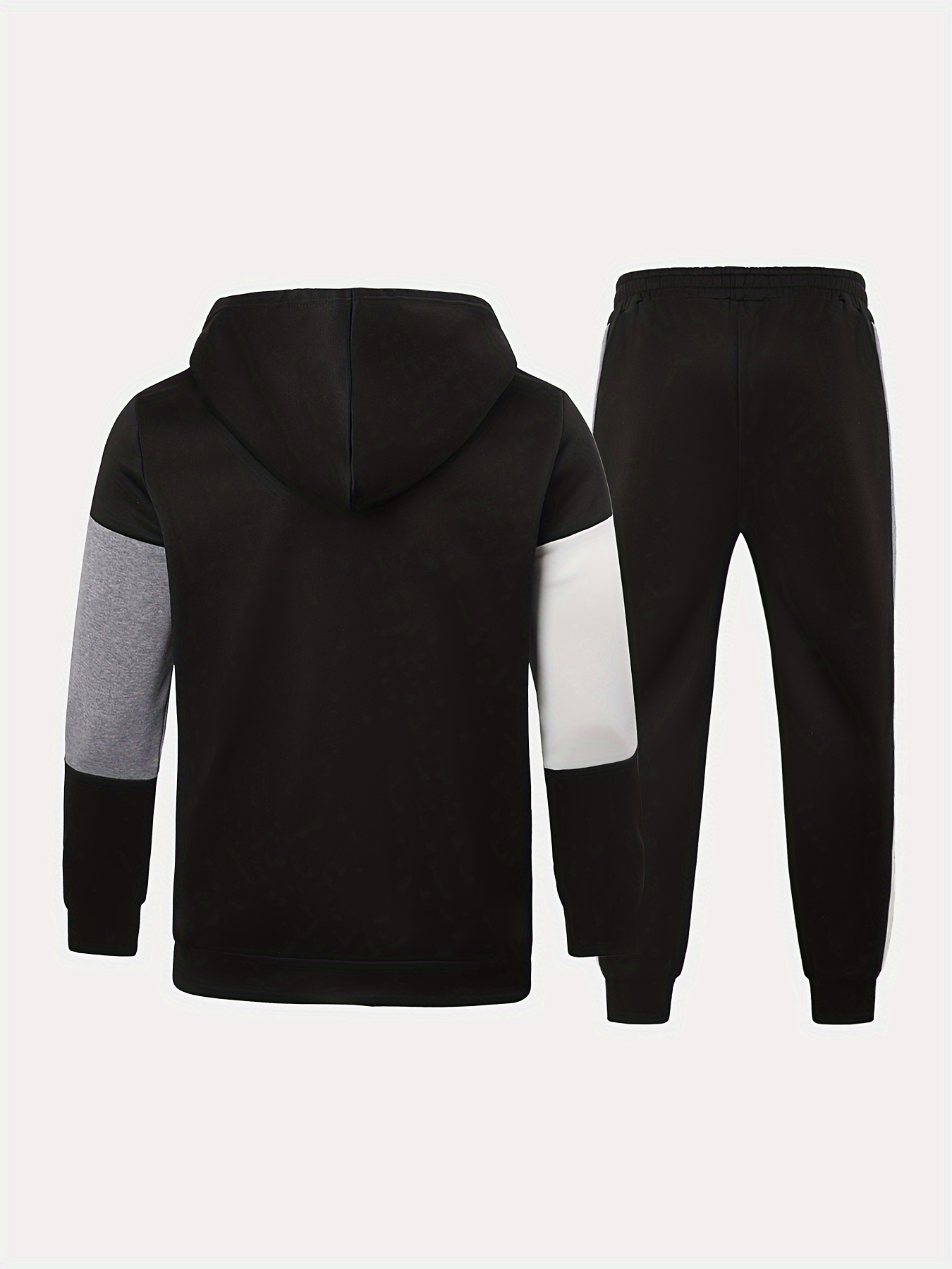 2pcs mens fall winter zip long sleeve hoodie long pants set - Temu