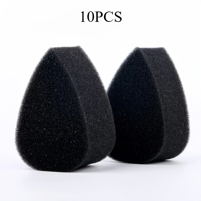 10pcs High-density Black Sponge Set, Shape, Easy To Clean And Cut, Skin-friendly Rubber Material For Facial And Makeup Applications, Sets