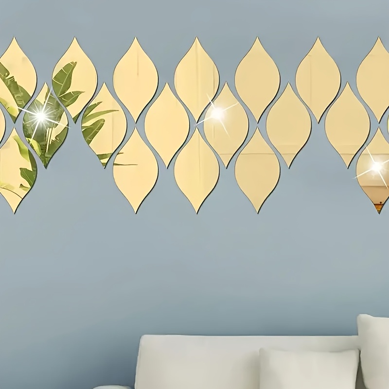 10pcs retro acrylic falling   wall stickers 3d self   oval   tile stickers suitable for living room bathroom home office vertical   glass surface no electricity required details 5