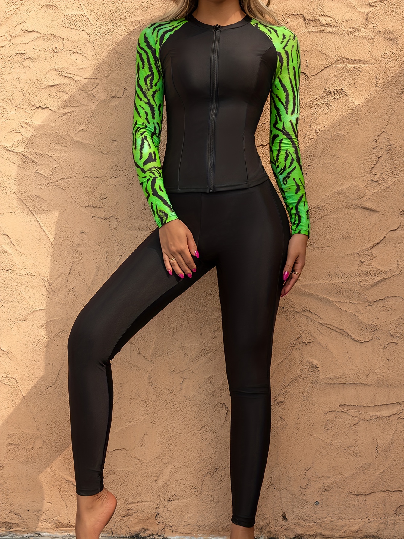 Buy DAGİ Black - Green Swimsuits, Leaf Print, Shapewear, Full-Cup