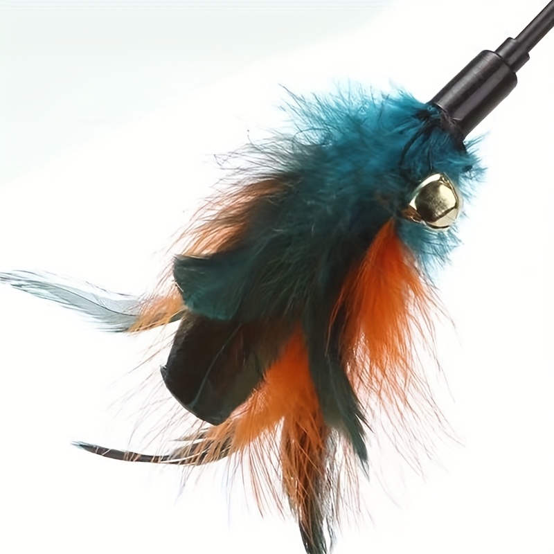 1/2 bucăți Jucărie Interactivă pentru Pisici cu Pene Colorate - Băț de Plastic pentru Pisici de Interior, Băț de Vânătoare pentru Exerciții pentru Pisici de Diferite Rase, Stimulator cu Pene pentru Stimulare și Antrenament