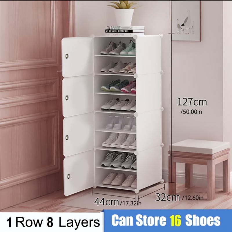 TEMU A Versatile Shoe Rack With Multiple Layers, Designed To Keep Your Footwear Dust-free And Organized, Suitable For Homes And Dormitories, In 1 Row