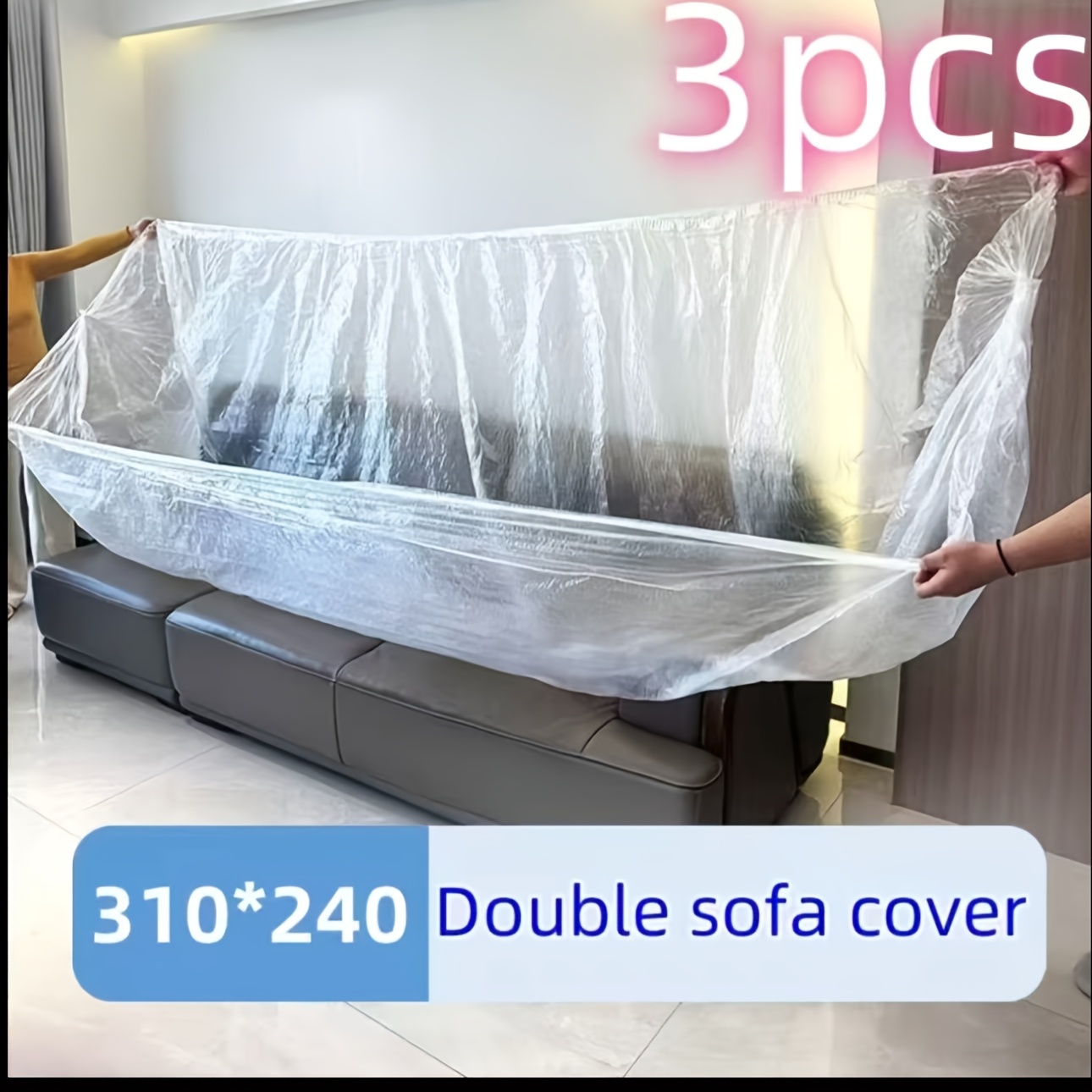 TEMU 3pcs Extra Large Elastic Sofa Dust Cover 122"x94" | Universal Fit For Sofas/air Conditioners/tvs/refrigerators/motorcycles/bicycles |