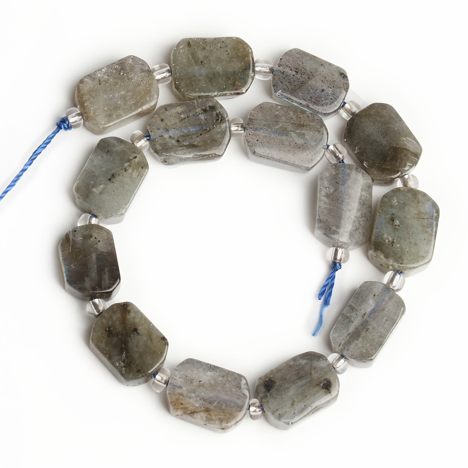 TEMU 8x12mm Natural Rectangle Grey Labradorite Stone Beads High Quality Loose Spacer Beads For Jewelry Making Unique Bracelet Necklace Beading