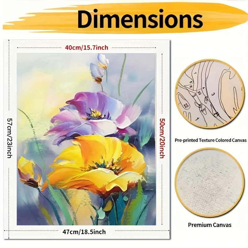TISHIRON Kit De Pintura Por Números Para Adultos – Coche Rosa Con Flores – Lienzo De 40x50 Cm, Pinturas Acrílicas Y Pinceles Incluidos (Sin Marco)