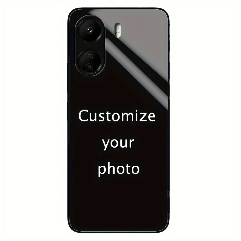 TEMU Personalized Diy Custom Pattern Photo Phone Case For Xiaomi Poco C65/c55/c40, Glass Hd , Frosted Black Protection, Suitable As Holiday Or