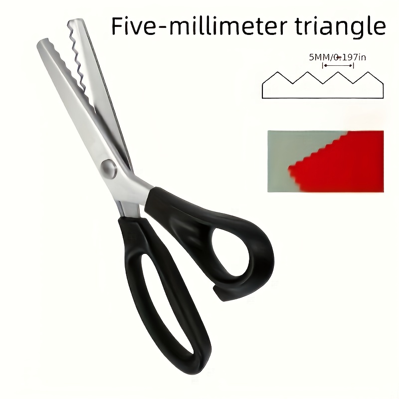 TEMU 1pc Stainless Scissors, Serrated Lace Edges, Comfortable Grip, Diy Skirt, Tailor Patterns, Dog Tooth Scissors | Fabric And Paper Scissors,