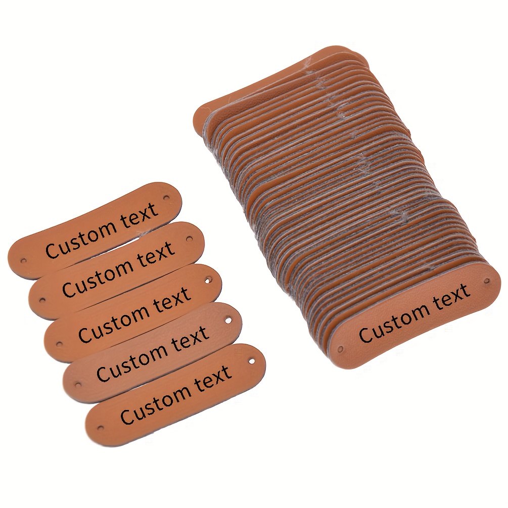 TEMU Customizable Leather Labels With Elegant Design - Ideal For Knitting, Bags, Jeans, Wallets - Diy Crafts, Personalized Gifts, Branding, Handmade