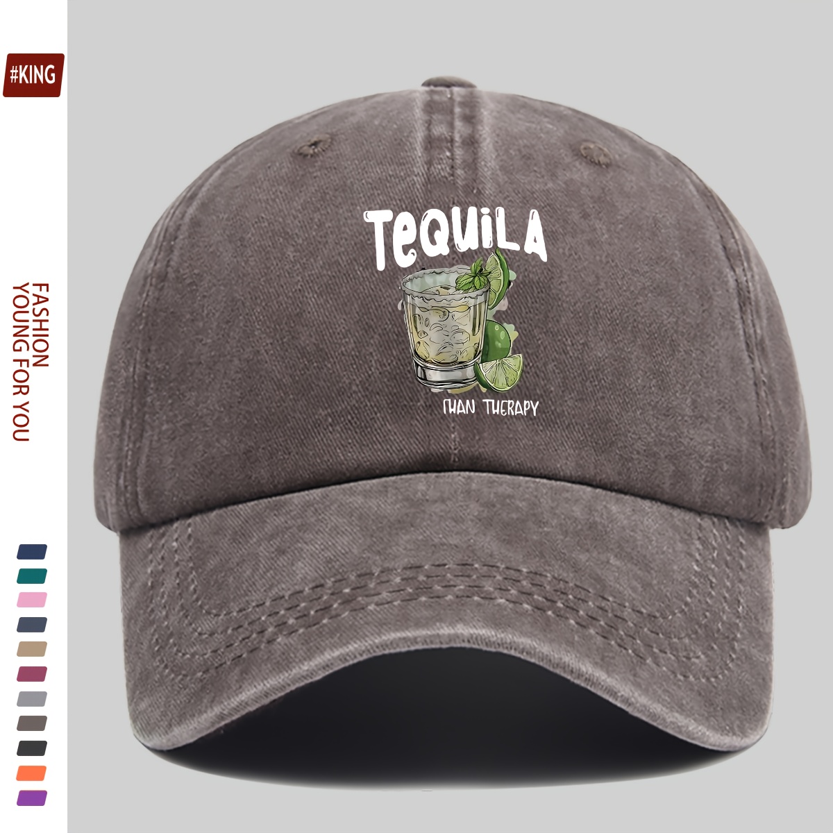 Lightweight Adjustable Baseball Cap with Tequila Cocktail Print