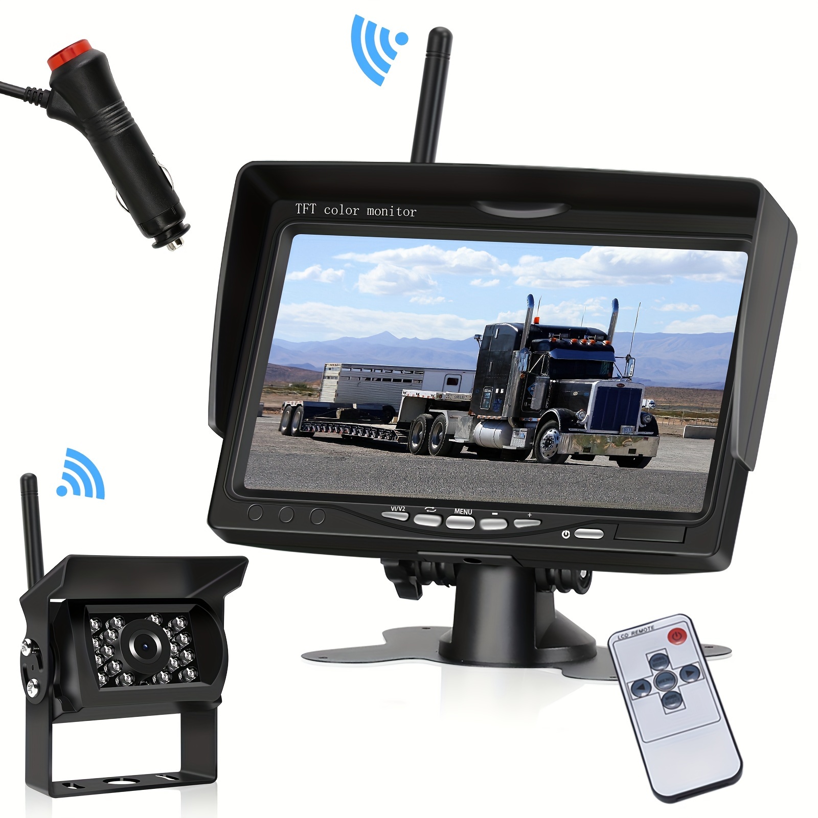 

Wireless Backup Rear View Camera System Car 7" Monitor Night Vision For Truck Rv