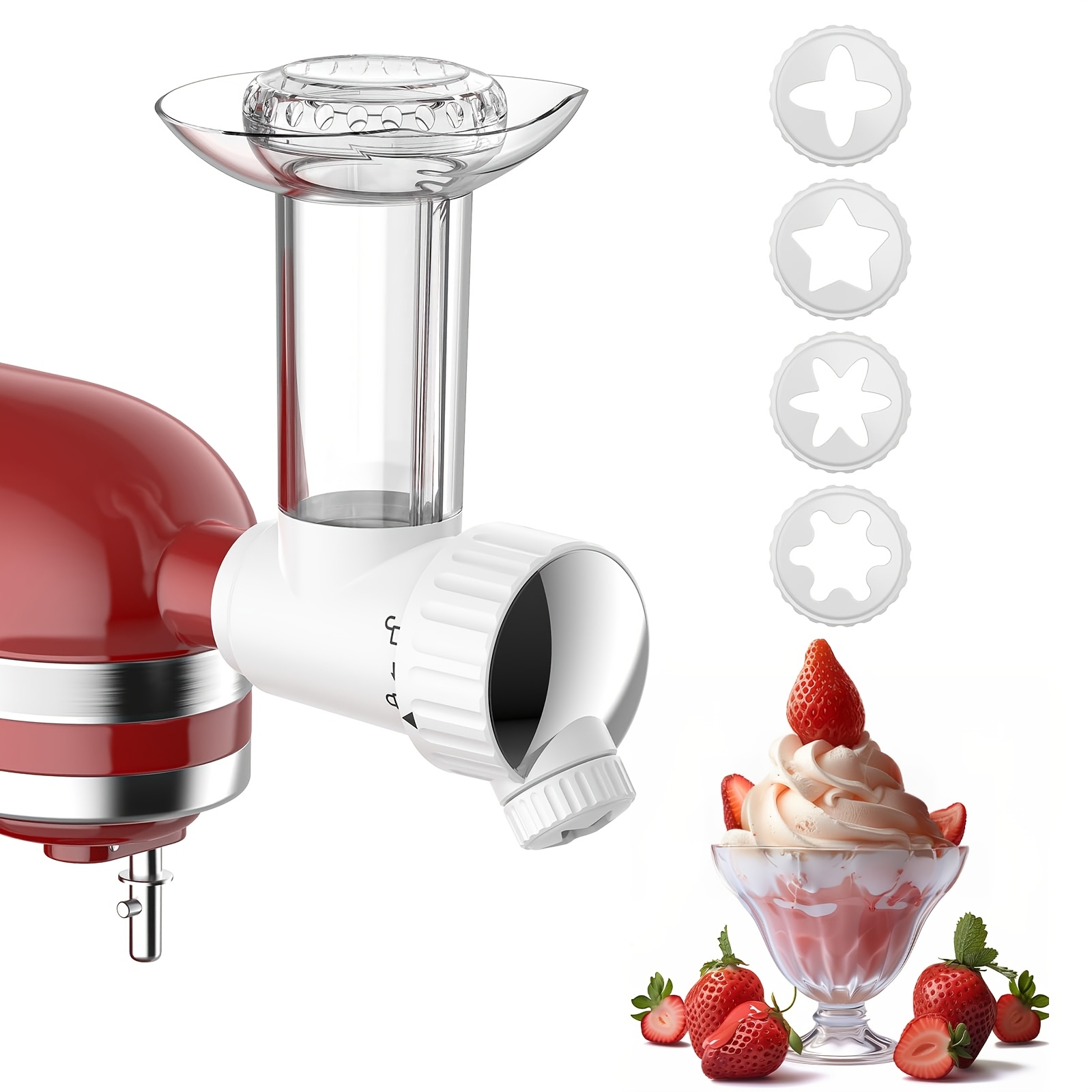 TEMU Cream Attachment For Ka, Make Healthy Ice Cream, Dairy-free Fruit , Dessert And Yogurt, Ice Cream Maker- Dishwasher Safe