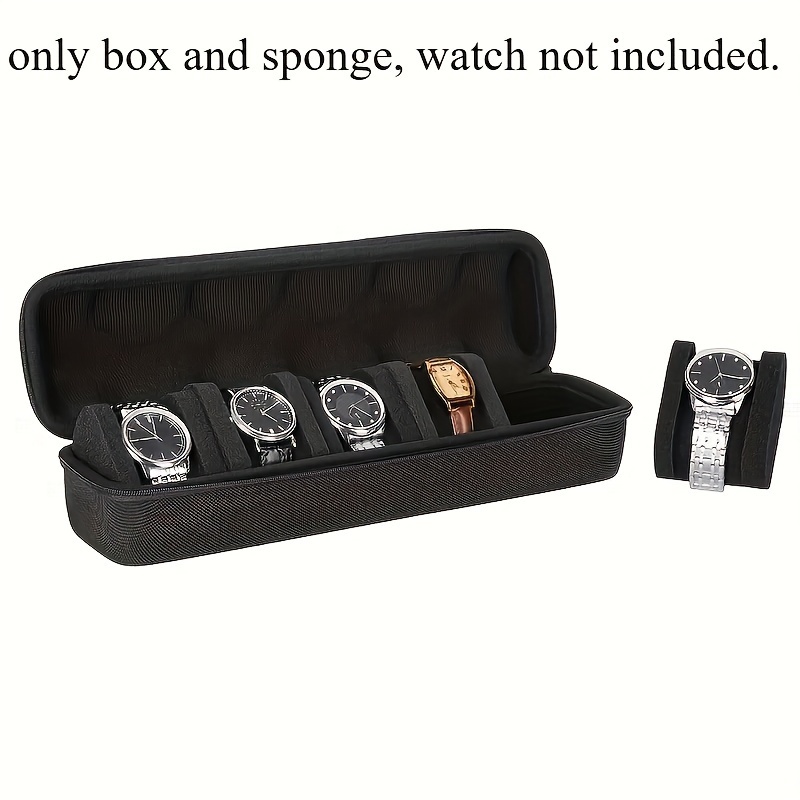 

Huoaed 5-slot Watch Travel Case With Pillow & Display Cabinet, Eva Material Watch Organizer For , Gift Box, No Battery Required