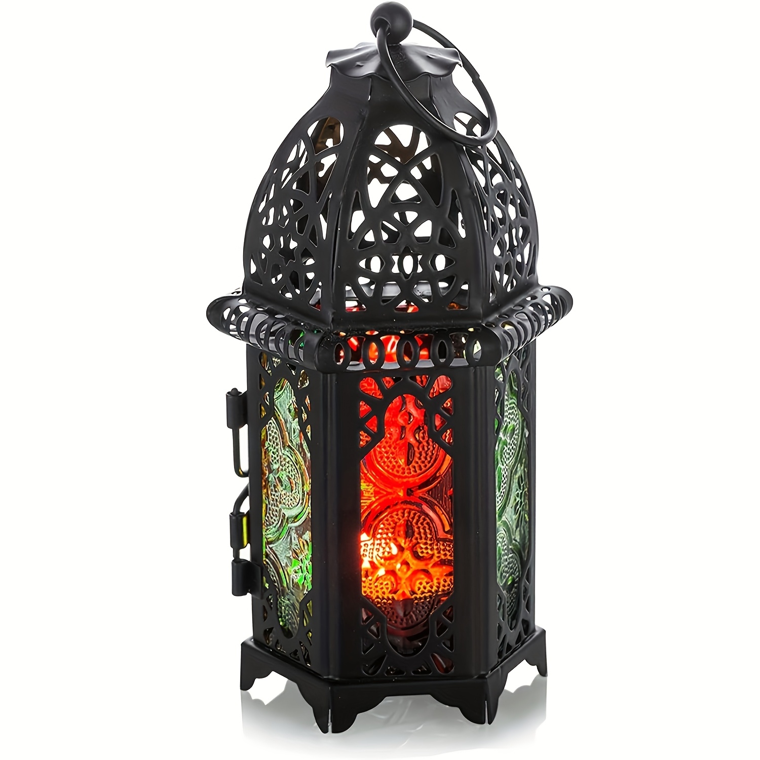 Moroccan Style Candle Lantern - Mini Tealight Holder With Clear Glass Panel, Perfect For Courtyards, Indoor/outdoor, Events, Parties, And Weddings