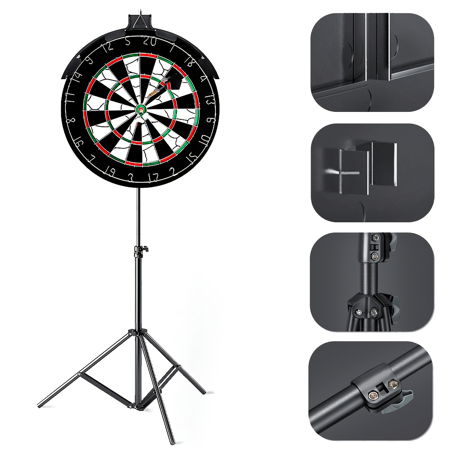TEMU Dartboard Stand, Foldable Darts Tripod Portable Dartboard Mount Stand, Adjustable Height Dart Board Stand, Easy Assembly, Dartboard Holder For