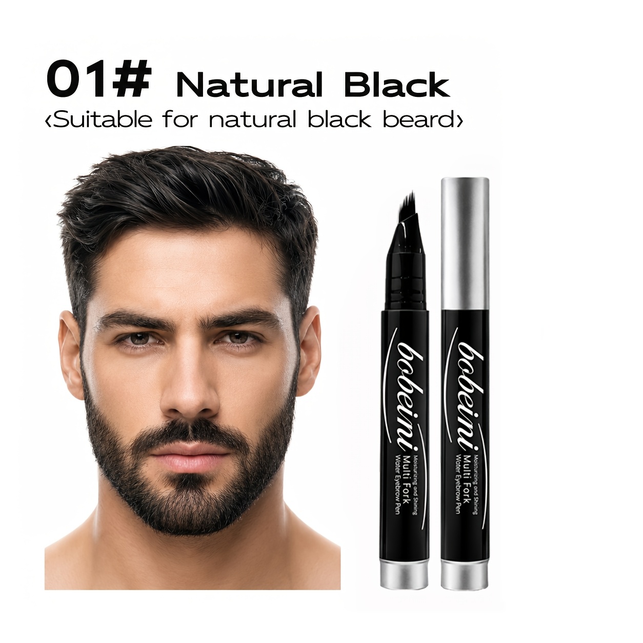 Image of Precision Multi- Men's Beard Filling Pen, Flexible Tip For Smooth And Ink Flow, Root-by-root Definition Of Simulated Stubble Texture, Precise Filling Of Beard And , Suitable For Hairline Correction
