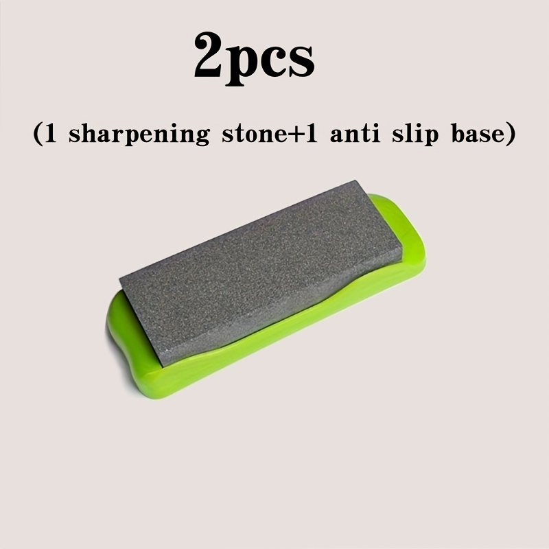 TEMU 2pcs (1 Whetstone + 1 Base) High Hardness Whetstone With Base - Durable Grinding Tools For Kitchen, Automotive And Industrial Use | Durable Sand