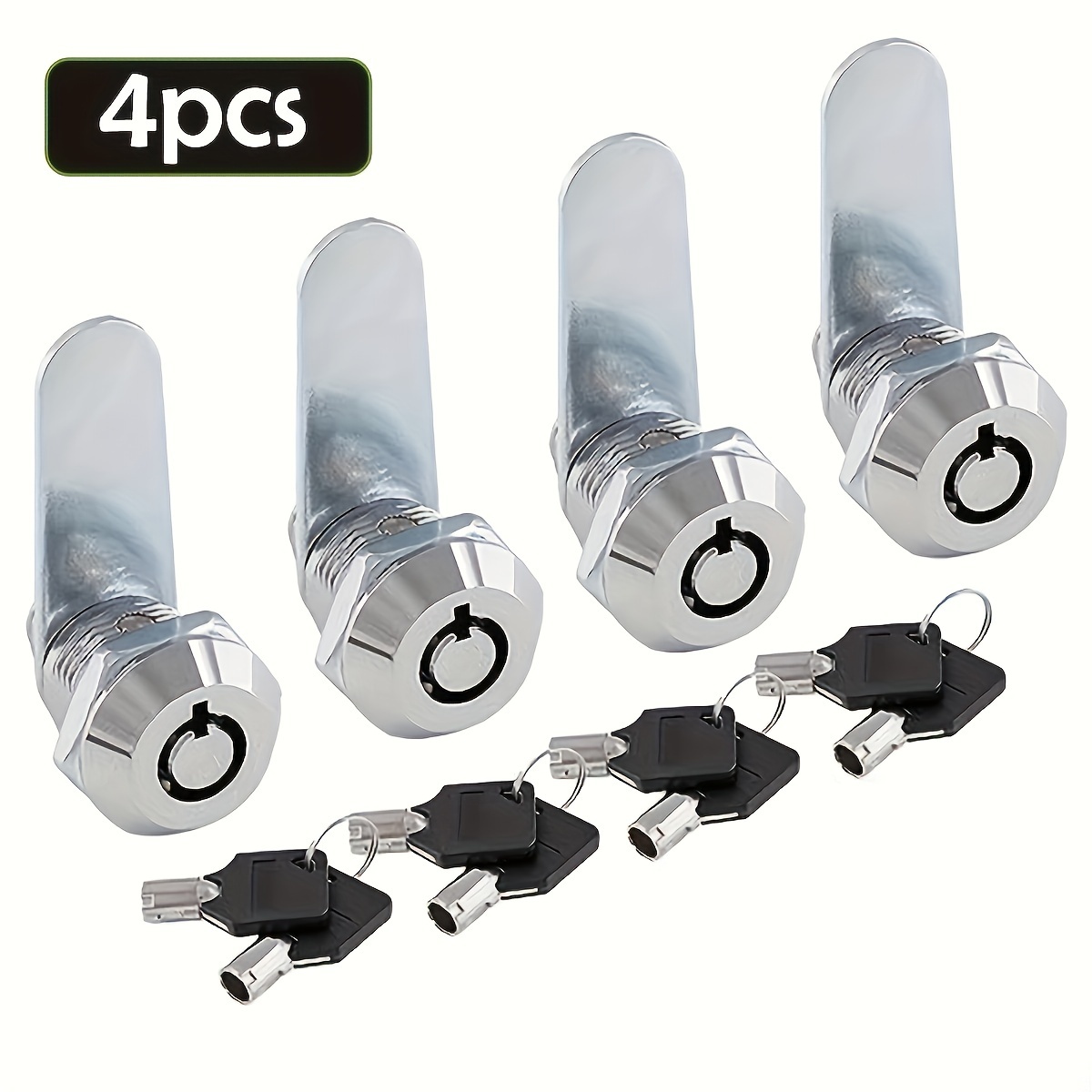 

4-pack Tubular Set, 5/8 Inch Alloy Lock Cylinder, Polished , Mechanical Knob Control, For Mailbox, Cabinets, , Rv Lock Replacement, Home, Kitchen, Garage Storage Organizer Accessories