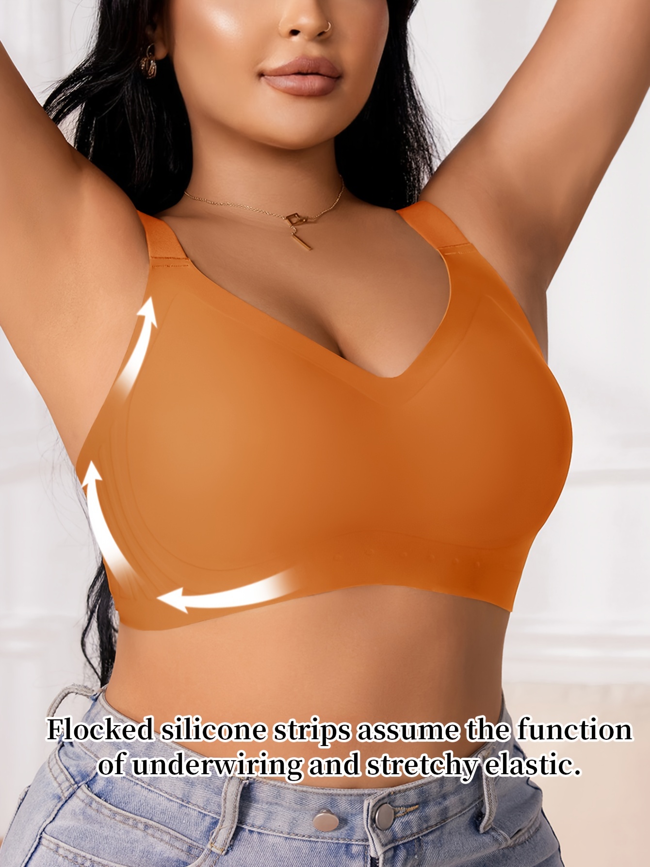 Plus Size Seamless Backless Bra - No Underwire & Ultra Soft Comfort, High Elasticity Removable Pads, Minimalist Design for Everyday Casual & Formal Wear, Strapless Bra, Formal Attire Support, Backless Lingerie, Smooth Texture Fabric, Comfortable Support, Sleek Silhouette, Lightweight Construction, Women's Undergarments