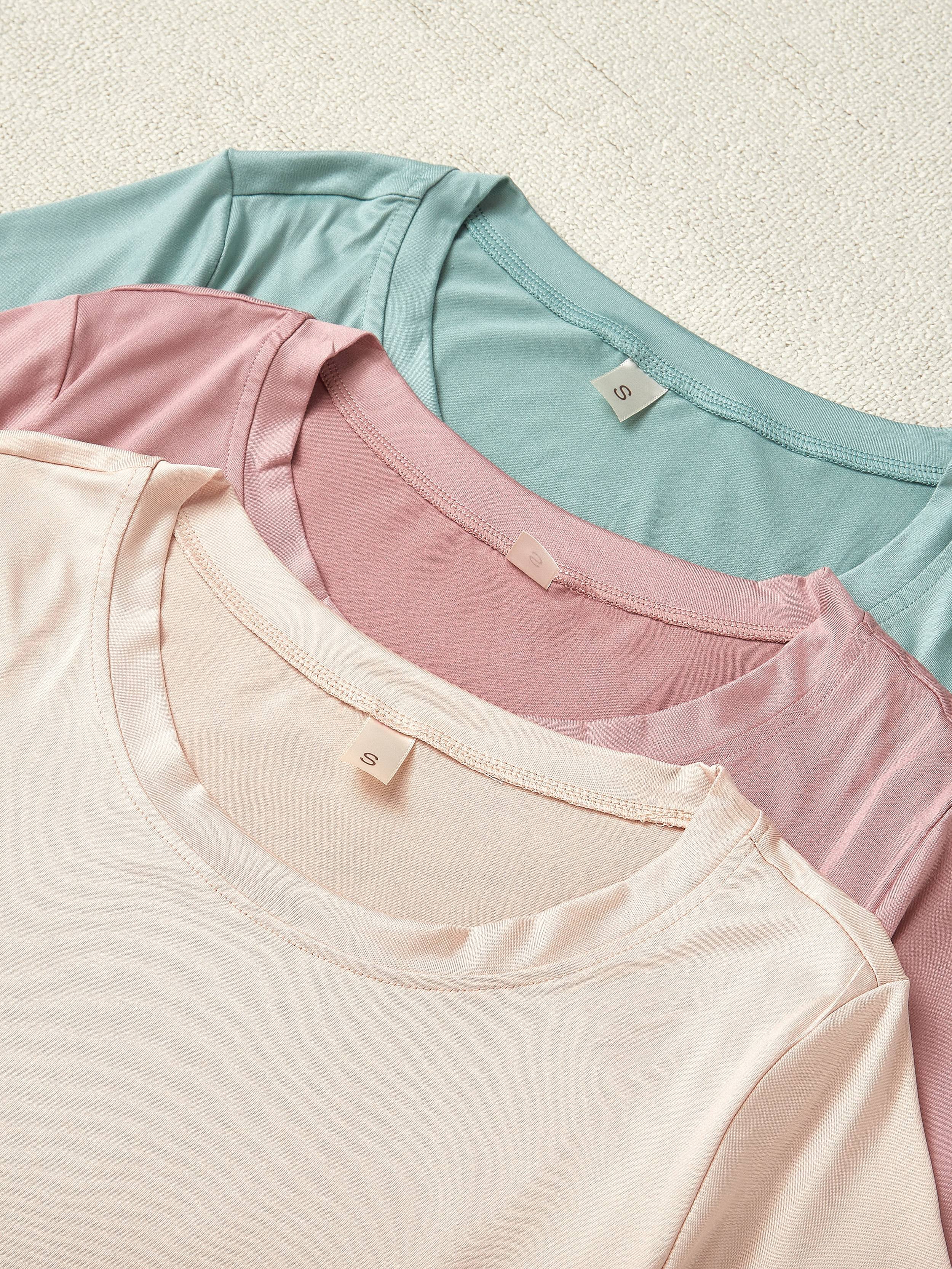 6pcs set of new womens pajamas 3pcs set of short sleeved   and three long pants   clothes solid color set 3pcs set of pajamas Product details 2