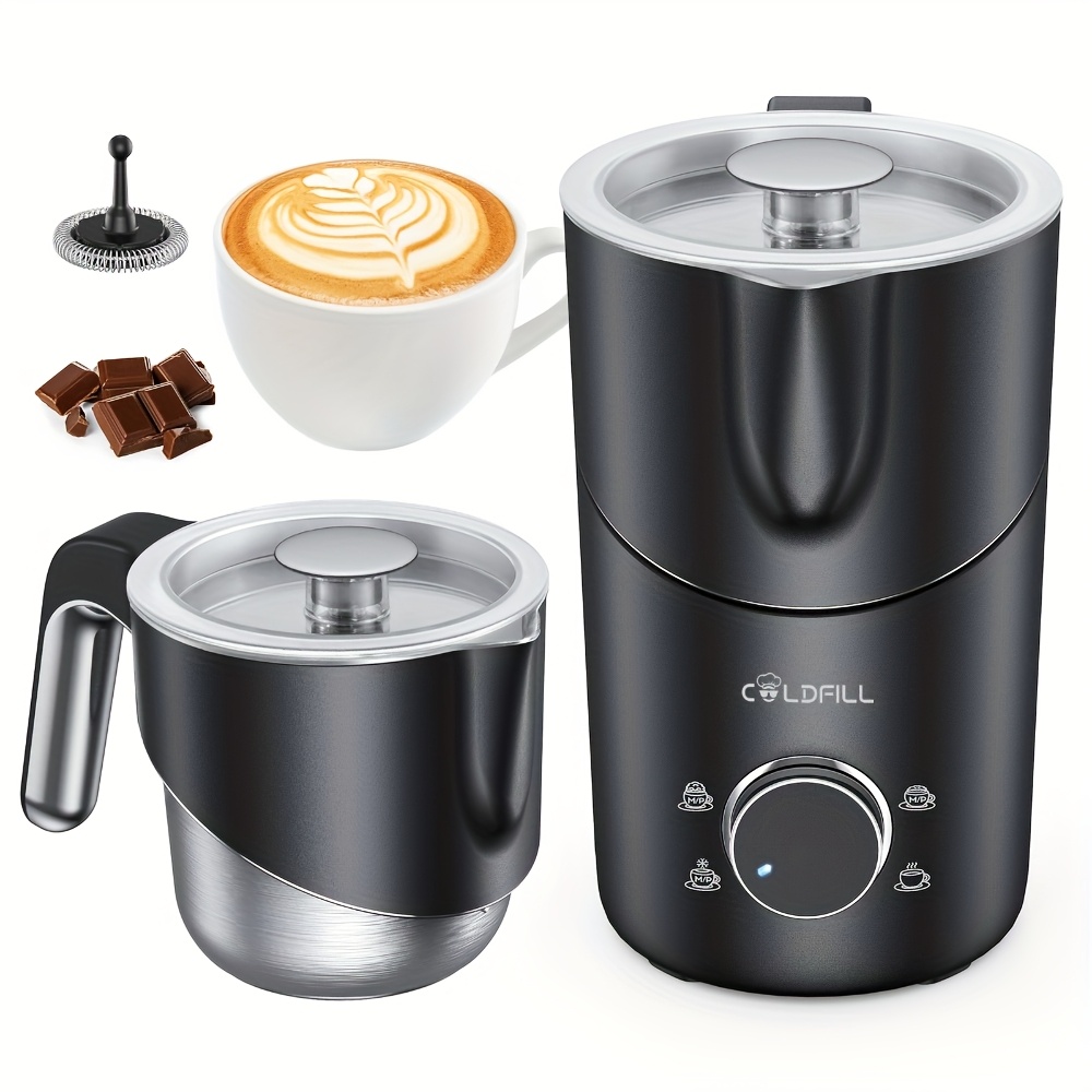 Electric Milk Frother, Automatic Hot And Cold Frother For Coffee, Latte, Hot Chocolate, Cappuccino, , Black