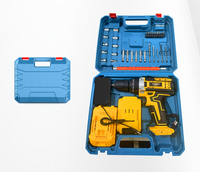 2025 Accu Lithium-Ion Klopboormachine & Schroevendraaier Set met Werklicht, Krachtige Motor, Variabele Snelheid Trigger, Oplaadbare Batterij & Draagbare Tas - Heavy-Duty Alles-in-één Gereedschap voor Huisverbetering, Projecten, Professioneel & Constructie Gebruik
