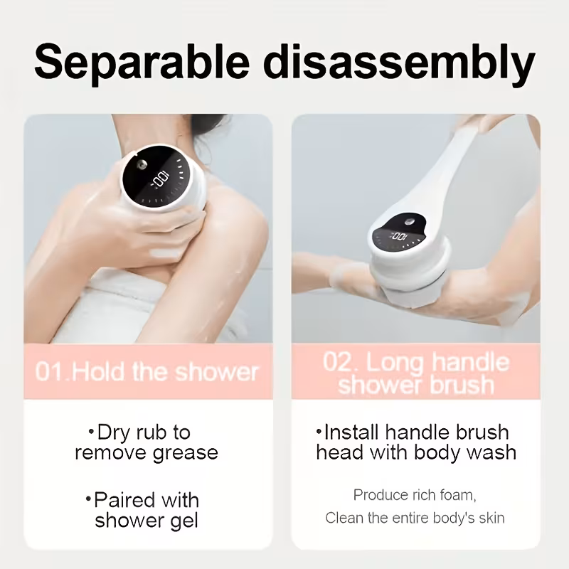 electric bath brush display for accurate timing ipx6 wireless charging for cord free safe bathroom in one brush head for daily cleansing at leaving glowing and smooth Product details 4
