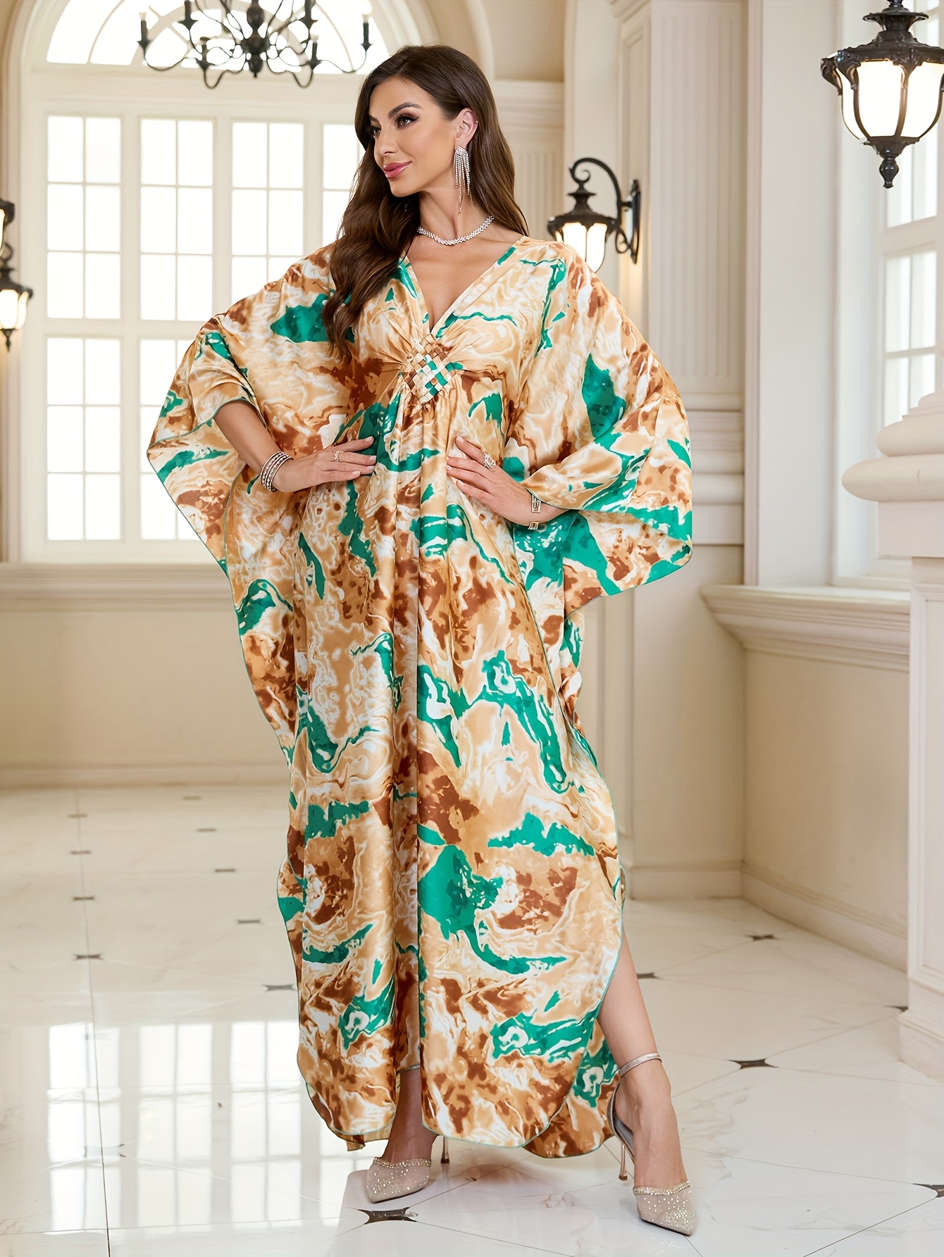 tie dye beach cover up dress plus size beige print v neck front 100% Rayon Color:Black/Yellow ESCP White Chanderi Asymmetrical Anarkali