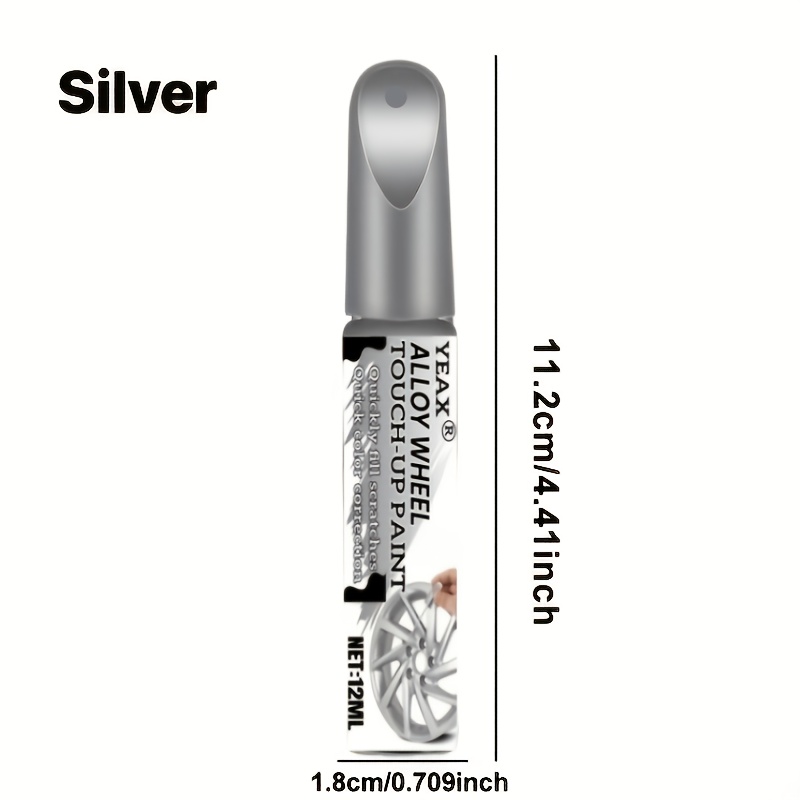 Image of Universal Kit - Suitable For Repairing Scratches And Curb Damage On Silvery Car Rims, Includes A Pen, Filler, And Polish