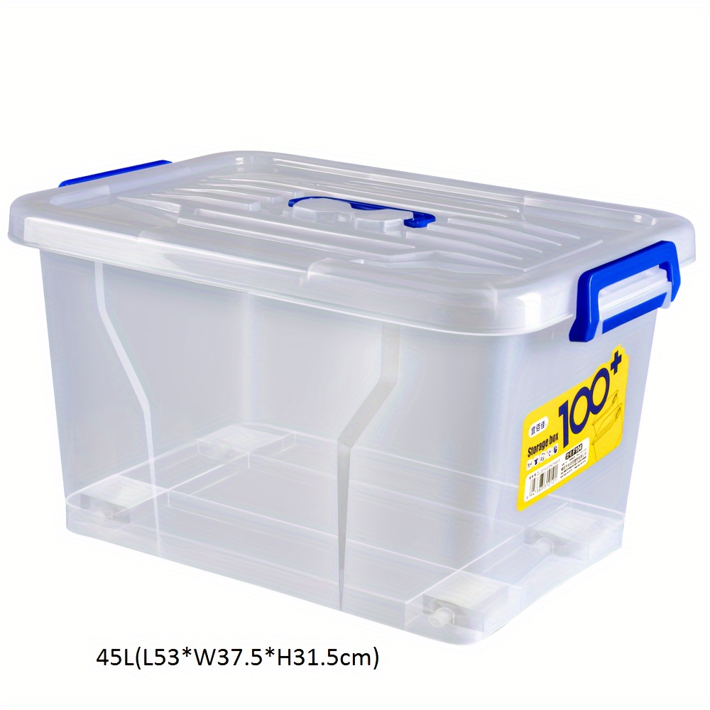 gable storage box 6 5 45   large storage box with lid wheels and handle transparent and clear large   storage box stackable container box   organizing and storing in bedroom wardrobes and for holiday gifts
