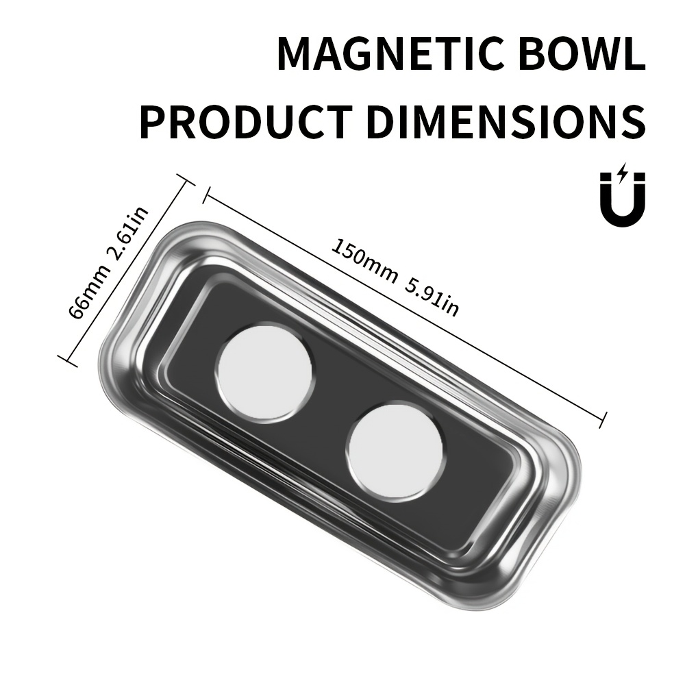 Image of 1pc Magnetic Tool Storage Bowl, Magnetic Parts Box, Suitable For Storing Screws, Nuts, Bolts, And Electronic Components, Screw Tray With Adhesive Pad, Parts Suction Cup, Storage Tool