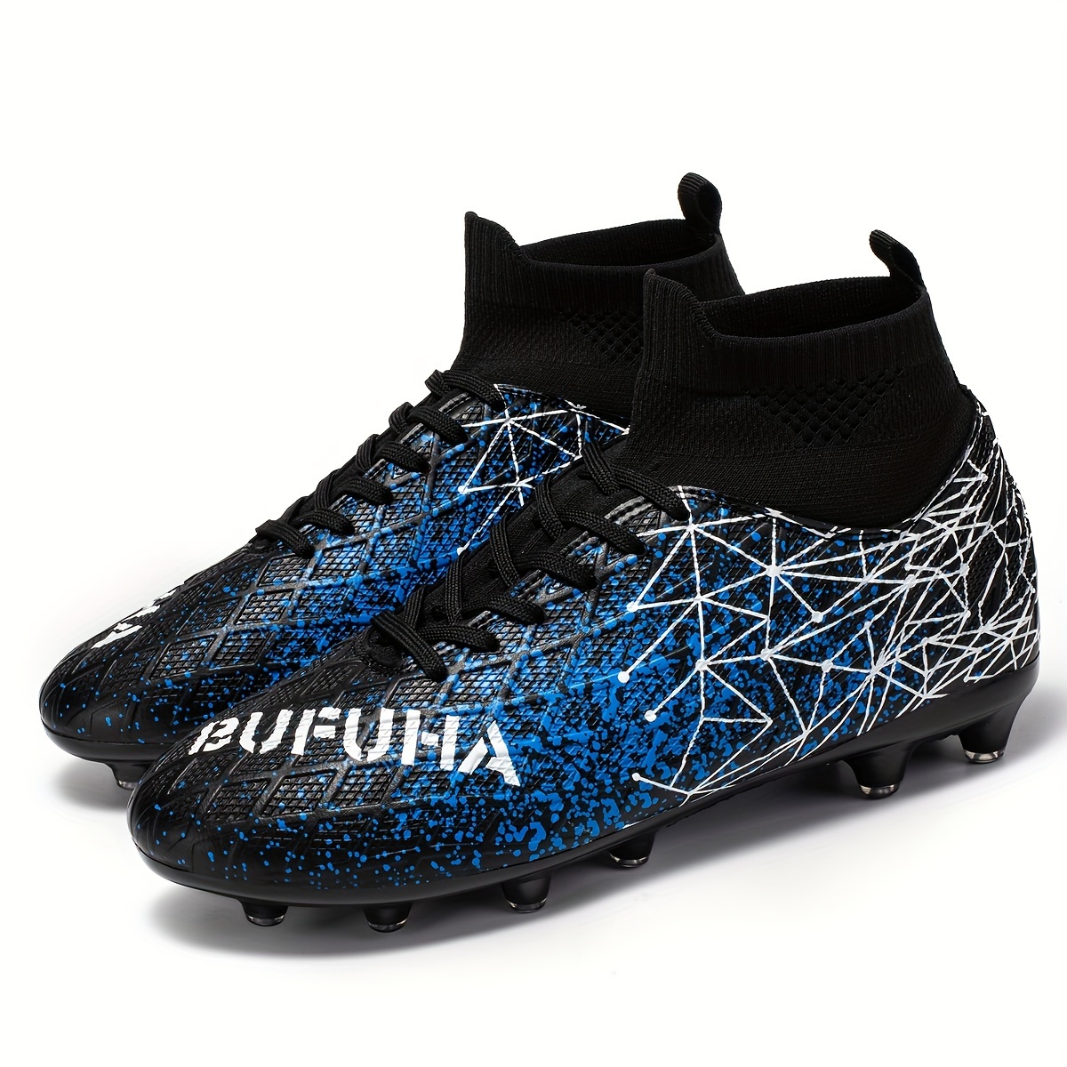 

Men's Professional Soccer Cleats Ag/fg - Shoes With Pu Upper, Tpu Sole, Fabric Inner , Lace-up Closure, Universal Fit, Random Pattern, Insole