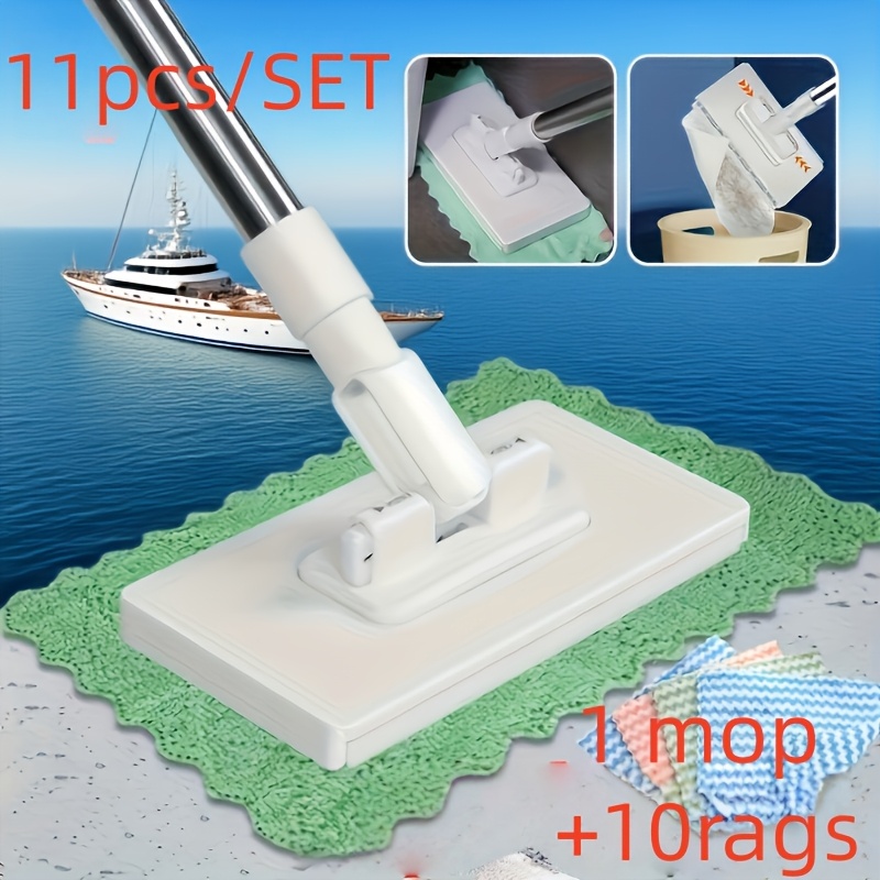 E-shop 11-teiliges Set (1 Mopp + 10 in zufälligen Farben) Robuster, handgepresster Clip-Mopp, geeignet für Küche, Bad, Fenster- und Bodenreinigung -