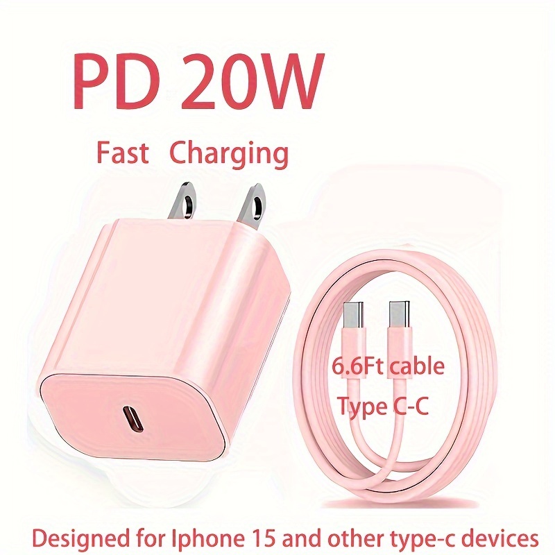 Cargador rápido USB C de 20 W para iPhone 15/15 Pro Max, iPad Pro de  12.9/11 pulgadas, iPad Air 5/4, iPad 10ª generación, iPad Mini, con cable  de