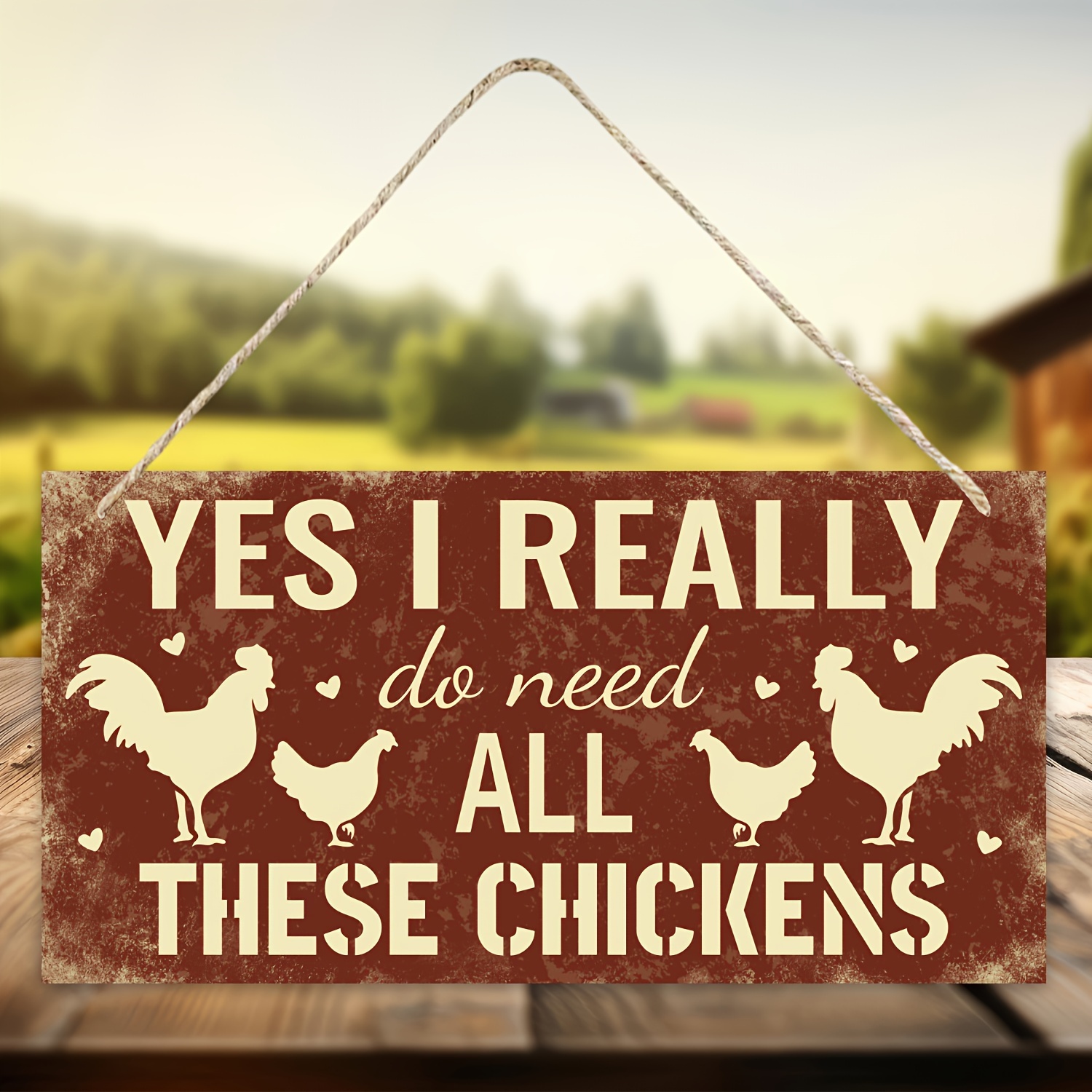 

Rustic Farmhouse Chicken Coop Sign - 'yes I Really Do Need All Chickens' Wooden Plaque, Poultry Lovers, 3.94x7.87 Inches, Animal Theme Wall Decor, Home Decor