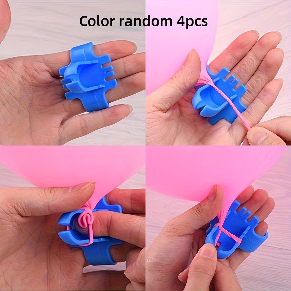 2 4 6pcs easy knotting balloon tool quick knotting device for latex and plastic balloons multiple colors great for weddings birthdays parties   for power supply color random